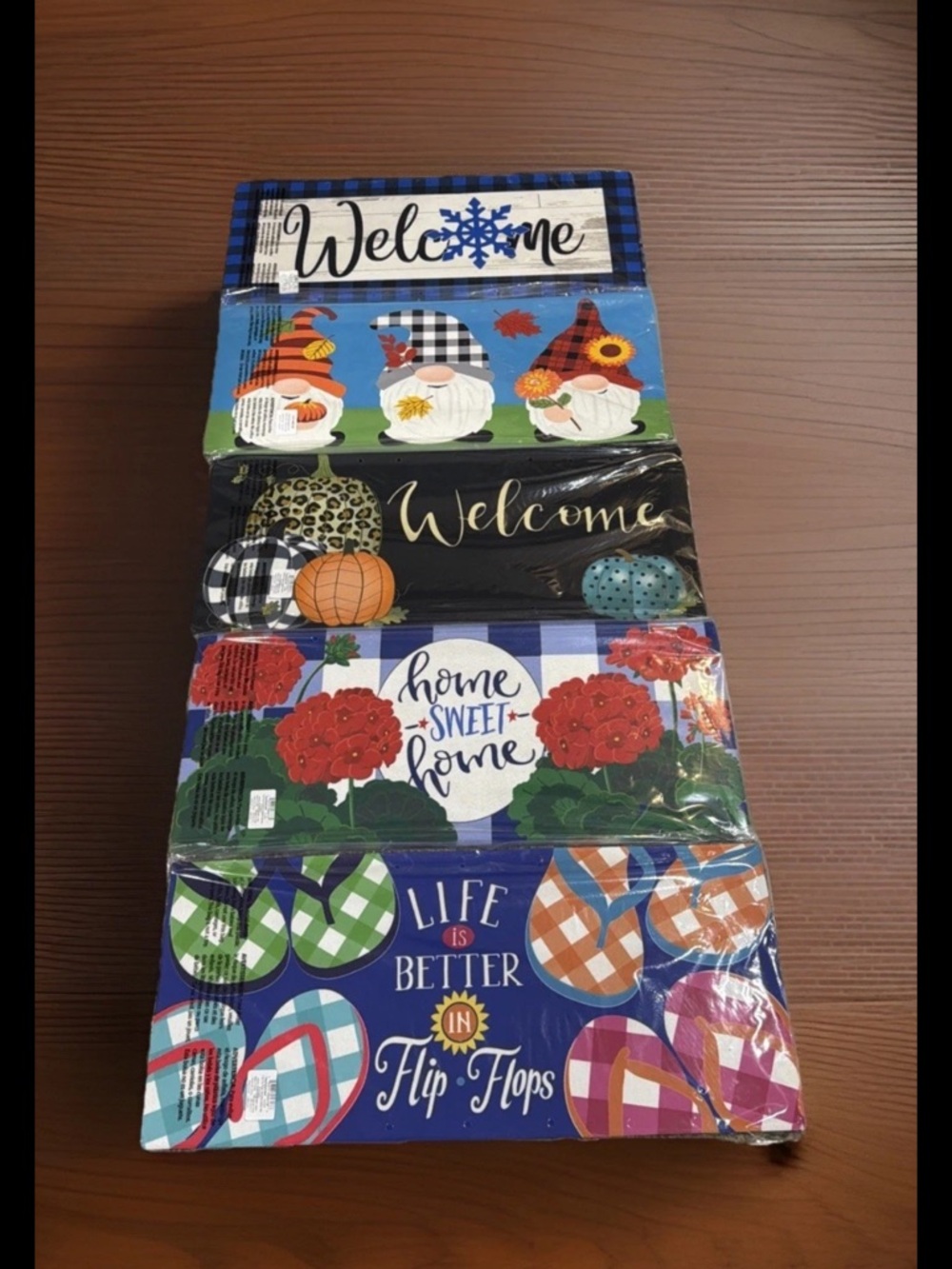 Welcome, Flip Flops, Home Sweet, Nomes Rug Inserts Switch Door Mat 10x22 (5)